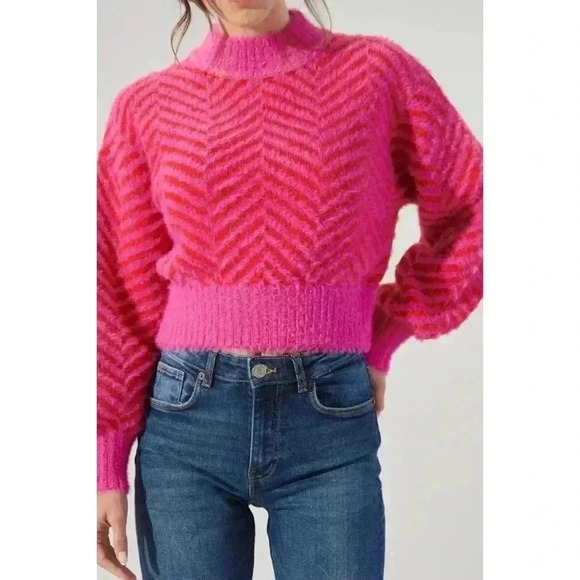 Amherst Comb Pattern Cropped Sweater xl - Picture 2 of 3